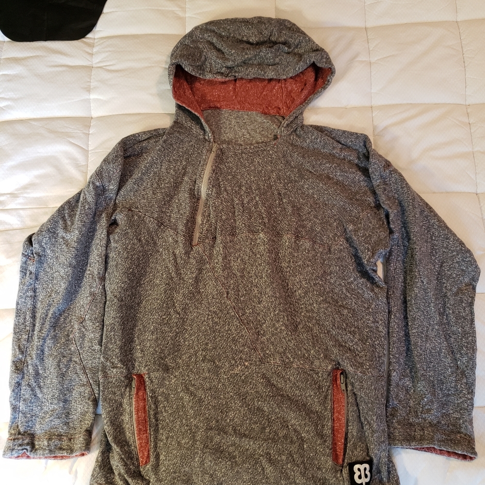 Betabrand assymetrical zipped hooded sweatshirt